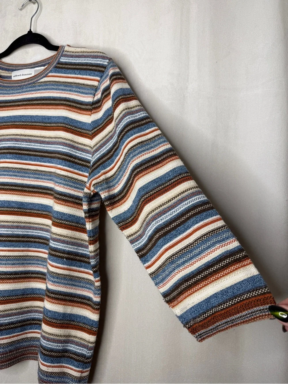 ALFRED DUNNER / vintage brown blue orange tan gorpcore pullover sweater / XL